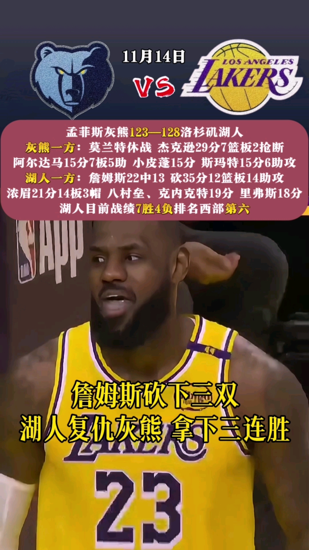 关于灰熊成功晋级八强,将面对湖人的信息 关于灰熊成功晋级八强,将面对湖人的信息